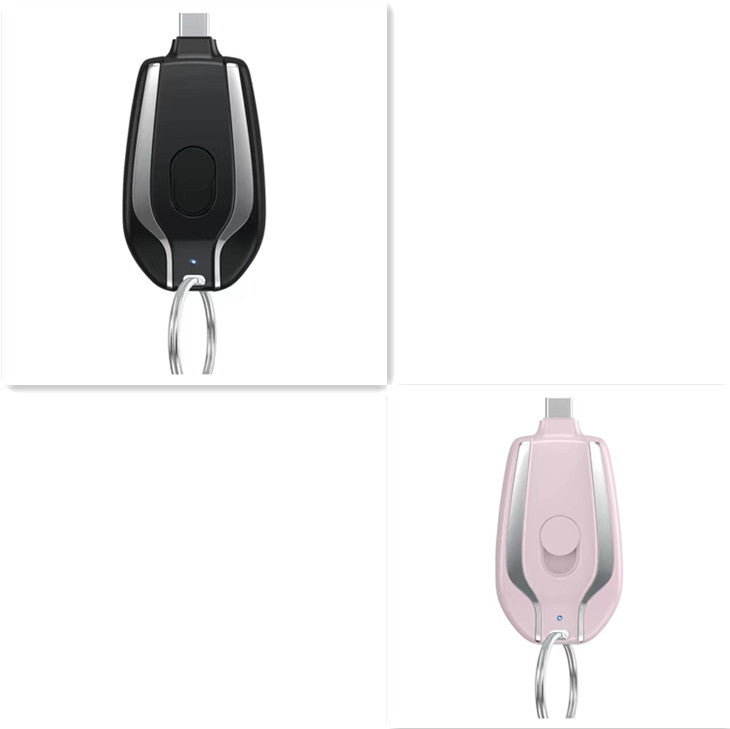 Keychain Power Bank – 1500mAh Portable Charger with Built-in Cable, Never Forget Your Charger Again
