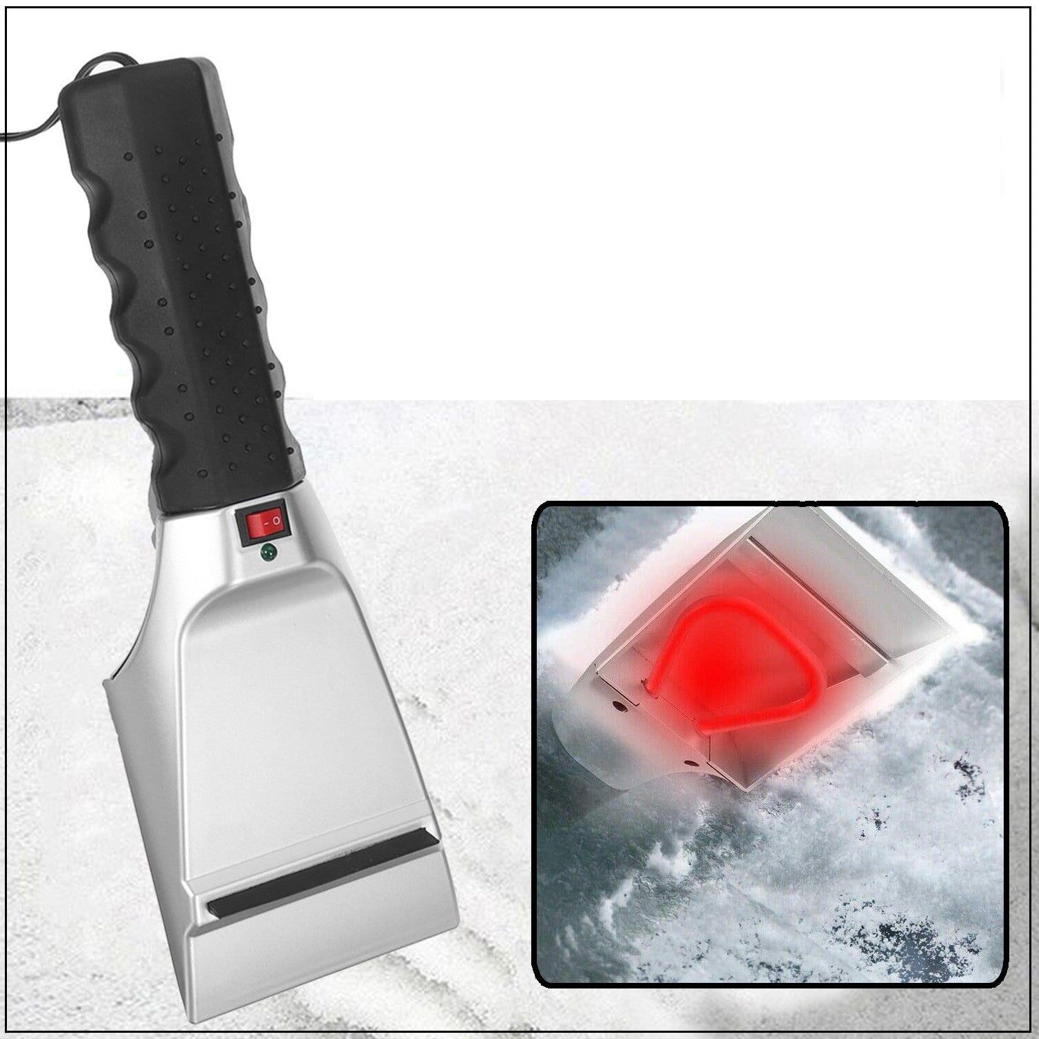 InstaMelt™ Handheld Heated Ice Scraper – Scratch-Proof Windshield Defroster